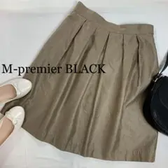 M-premier BLACK タックギャザー　フレアスカート　ミディスカート