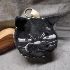 【1点もの】黒猫　デザイン コインケース ポーチ　にゃんこ