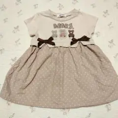 SLAP SLIP スラップスリップ　ベアプリント ワンピース　90 コットン綿