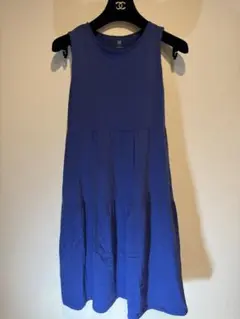 UNIQLO 青 ノースリーブ ワンピース 150