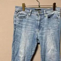 ユニクロ　ストレッチデニムパンツ(27インチ)ストレート　ライトブルー