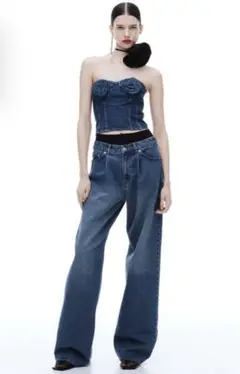 MAGDA BUTRYM H&M バギープリーツフロントデニム　40