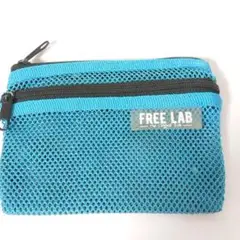 R144　FREE LAB メッシュコインケース 青