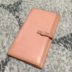 CHANEL シャネルイタリア製ココボタンレザーピンク長財布 9936744