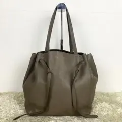 セリーヌ トートバッグ カバファントム スモール レザー グレージュ 旧ロゴ