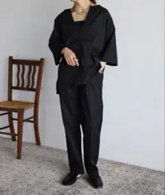 ブラック Vネック セットアップ