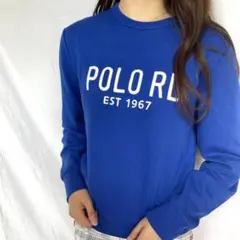 美品 POLO RALPH LAURENラルフローレン ロゴスウェット ゴルフ青