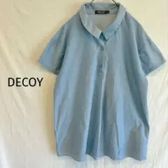 DECOY デコイ　半袖シャツ　ポロシャツ　ブルー　プルオーバー