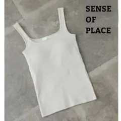 SENSE OF PLACE　スクエアネックカップインタンクトップ　アイボリー
