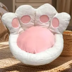 ペットベッド　肉球　ホワイト　白　子供　キッズ　座椅子　イス　カワイイ　チェア