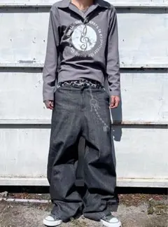 Panther Patchwork Baggy Denim Pants y2k