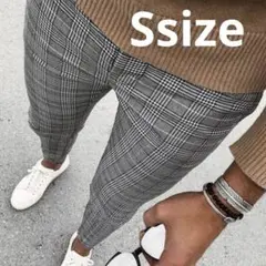 【新品未使用】チェック柄スラックス スキニーパンツ Sサイズ