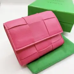 【新品未使用】BOTTEGA VENETA 折財布 三つ折り ピンク