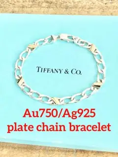 TIFFANY ティファニー 喜平 チェーン ブレスレット 18金 Ag925