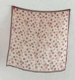 シルク 花柄シフォンスカーフ 約50cm