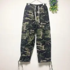 迷彩ストレートパンツチノパンドロストジョガーパンツ サバゲー【L】カモフラージュ