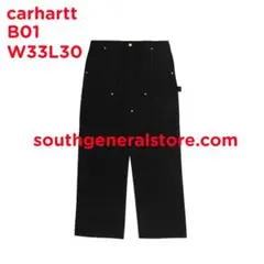 USA製 カーハート Carhartt B01 W33L30 ダブルニー BLK