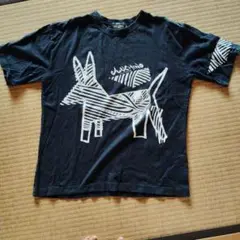 犬のイラスト Tシャツ 黒
