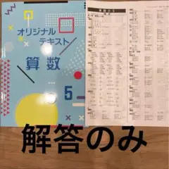 オリジナルテキスト　算数、小5 解答のみ