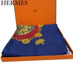 ✨極美品✨ ✨HERMES✨ スカーフ カフ 90サイズ 柄 レディース ブルー