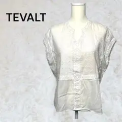 ヴァレット　TEVALT 半袖　ホワイト　ブラウス サイズ38、Mサイズ相当