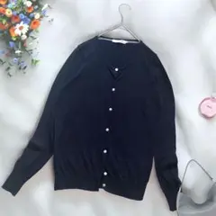 《chocol raffine robe》 サマーカーディガン ネイビー 薄手