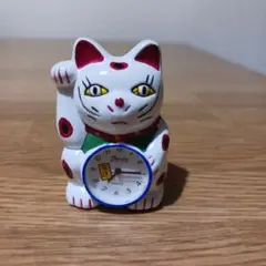 招き猫　置き時計　ジャンク　置物