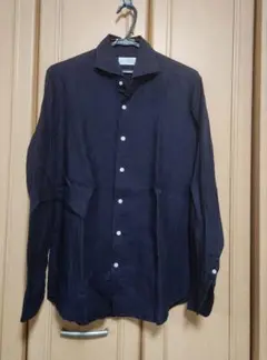 ヒトヨシシャツ　リネン100%　ネイビー