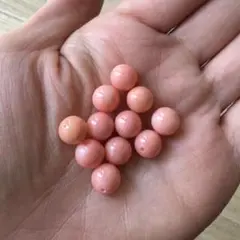 【在庫処分】オレンジコーラル① 8mm 10個 ハンドメイド　ブレスレット