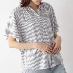 【新品タグ付】グローバルワーク　さらさらリラックスプリントブラウス半袖 M