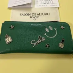 SALON DE ALFURD グリーン 二つ折り財布 SALON DE ALFURD TOKYO 財布 レディース ミニ財布 小さめ 本革