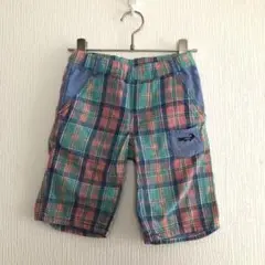 クレードスコープ チェック柄ハーフパンツ 120センチ ウエストゴム調節つき