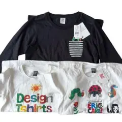 graniph タグ付き はらぺこあおむし Tシャツ XS 3枚セット 白２黒１