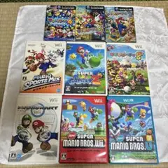 マリオゲームソフトWii WiiU GC 9本セット　マリパーマリカーなど