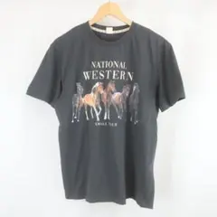 NATIONAL WESTERN ホース 馬 アニマル 英字 プリント Tシャツ