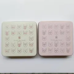 空缶2個セット ローズ＋ホワイト アディクトオシュクル 猫のクッキー缶