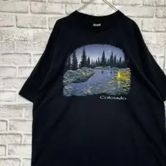 USA製90sヴィンテージTシャツ！シングルステッチ　ブラック半袖古着2XL20