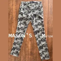 MASON'S 綿パン Ｍサイズ／メイソンズ、チノパン、スリム、総柄、ストレッチ