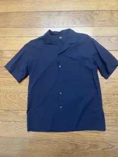 UNIQLO 　オープンカラーシャツ　ネイビー　Sサイズ