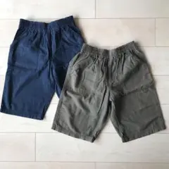 西松屋　ハーフパンツ　半ズボン　ネイビー　カーキ 綿100 160 男の子
