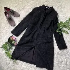 『ZARA』ザラ モコモコノーカーラロングコート(XS)