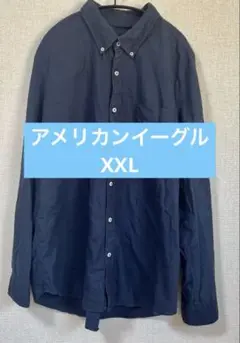 AMERICAN EAGLE 長袖　シャツ　トップス　メンズ 紺　XXL