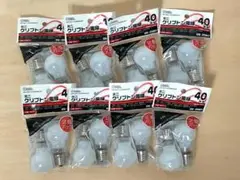 オーム電機 OHM ミニクリプトン電球 E17/40W形 2個入 ホワイト8個
