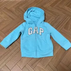 GAP 水色 ジップアップパーカー 80cm