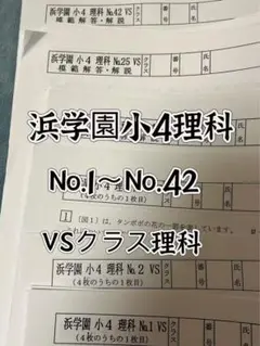 浜学園　小4 　理科 VS クラス復習テスト
