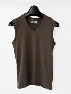 12SS メゾンマルタンマルジェラ ⑩ タンクトップ ノースリーブ　46 美品 Martin Margiela コットン タンクトップ ノースリーブ 無地