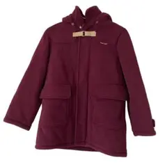 【美品】組曲FAM キッズ コーデュロイジャケット エンジ色 フード付 140〜