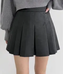 ヘザー　プリーツミニスカート