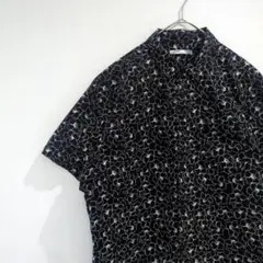 【1点物】Bershka シャツ 柄シャツ 半袖 総柄 ラグラン袖 ゆるダボXL