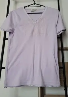 NICOLE CLUB FOR MEN ラベンダー VネックTシャツ